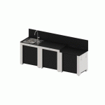 ENSEMBLE CUISINE CLASSIC - 3 MODULES NOIR ET INOX ENO