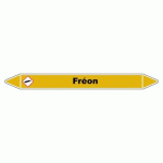 LOT DE 3 - MARQUEUR DE TUYAUTERIE - FRÉON - NFX 08-105 - VINYLE LAMINÉ 250 X 26 MM