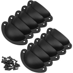 PETITES ECREVISSES - 10X POIGNÉES MEUBLES RETRO 82MM FORME DE COQUILLE BOUTONS POUR PORTE TIROIR AVEC VIS NOIR