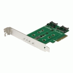 STARTECH.COM ADAPTATEUR SSD M.2 NGFF À 3 PORTS - 1X M.2 PCIE (NVME), 2X M.2 SATA III - PCIE 3.0 - CARTE M.2 NGFF PCI EXPRESS - ADAPTATEUR D'INTERFACE - M.2 CARD / SATA 6GB/S - PCIE 3.0