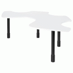 TABLE PMR 3+1 RÉGLABLE STRATIFIÉ - BLANC/NOIR - SUNSET CREATION