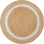 TAPIS ROND ANAÏS EN JUTE NATUREL ET BLANC D150 CM - BEIGE