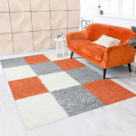 JADOREL - 120X170 - TAPIS SHAGGY SHAGGY CA ORANGE 120X170 OEKO TEX® EN POLYPROPYLÈNE DOUX ET SOYEUX - ORANGE