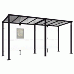 ABRI BUS MILAN 5 M SANS BARDAGES LATÉRAUX - NOIR 9005 - PROCITY