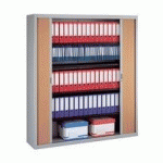 ARMOIRE HAUTE À RIDEAUX DÉMONTABLES DÉCOR BOIS LARGEURS SPÉCIFIQUES 200 X 180 CM ALUMINIUM-HÊTRE