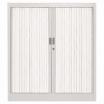 ARMOIRE MÉTAL CLASSTOUT COLOR - A RIDEAUX - L. 120 X H. 100 CM - CORPS ALUMINIUM  - RIDEAUX BLANC