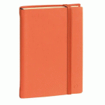 CARNET DE NOTE 15 LIGNÉ AVEC ÉLASTIQUE SILK - ORANGE - QUO VADIS