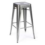 LES TENDANCES - TABOURET INDUSTRIEL ACIER ARGENTÉ VINTO-HAUTEUR D'ASSISE 66 CM