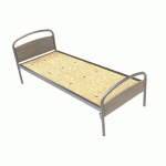 LIT THELIA TÊTE/PIED PANNEAU SOMMIER AGGLOMÉRÉ 80X190CM ALU/CHÊNE FONCÉ - MANUTAN COLLECTIVITÉS