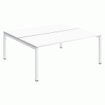 PÔLE 2 BUREAUX DROITS ARKO L 180 X P 168 CM PLATEAUX BLANC PIÈTEMENT MÉTAL ARCHE BLANC