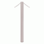 POTELET CARREFOUR Ø 76 MM CHAINES 2 ANNEAUX GALVA GRIS 7044 - PROCITY