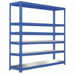 RAYONNAGE MANUTAN RAPID 1 2440X1830X915 6 TABL METAL BLEU