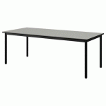 TABLE MALIBU 180X80 T4 4P STRA ISOS GRIS 1400/NOIR NOIR 9005