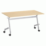 TABLE RABATTABLE L 140 X P 70 CM HÊTRE BRUNEAU PRACTIKA PLUS PIEDS ALUMINIUM