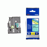 BROTHER TZE-751 RUBAN D'ÉTIQUETTE NOIR SUR VERT