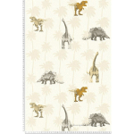 A.S.CREATIONS - PAPIER PEINT BEIGE DINOSAURE CHAMBRE ENFANT | TAPISSERIE CHAMBRE GARÇON MOTIF DINOSAURE GRIS & ROUGE | PAPIER PEINT ANIMAUX - 10,05 X