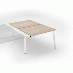 PÔLE DE 2 BUREAUX ECLA CHÊNE CLAIR L 120 X P 80 CM PIEDS MÉTAL FINITION BOIS - ÉLÉMENT SUIVANT