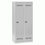 VESTIAIRE 2 COLONNES COLOR MONOBLOC INDUSTRIE SALISSANTE - A CODE - GRIS