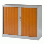 ARMOIRE MÉTAL À RIDEAUX MONOBLOC GENERIC H 100 X L 120 X P 43 CM CORPS ALUMINIUM / RIDEAUX MERISIER