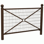 BARRIÈRE PROVINCE GRILLAGÉE 1.57 M BOULE - ZINC MARRON 8017 - PROCITY