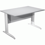 BUREAU DROIT PIEDS L EN MÉTAL FAST - 120 CM - GRIS - BLANC