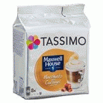 CAPSULES DE CAFÉ TASSIMO MAXWELL HOUSE LATTE MACCHIATO CARAMEL - PAQUET DE 8