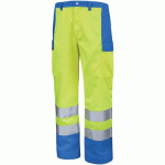 PANTALON FLUO BASE XP 9B81 - JAUNE FLUO / AZUR - 1 - CEPOVETT SAFETY