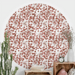 PAPIER PEINT ROND AUTOCOLLANT - NATURAL PATTERN DANDELION WITH POINTS COPPER Ø 200CM