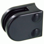 PINCE À VERRE 8 MM POUR GARDE CORPS – SUPPORT ARRONDI - ZAMAK NOIR DESIGN PRODUCTION
