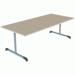 TABLE BANDANA 180X80 T3 DL STRAT POLY. ÉRABLE G. BEIGE/LAGON - MOBIDECOR
