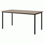 TABLE MALIBU 160X80 T6 4P STRA ALAISÉ CHÊNE 1146/NOIR 9005 - MANUTAN EXPERT