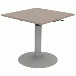 TABLE MANO RÉGLABLE 80X80 STRAT ABS PRALINE/GRIS 9006 - MOBIDECOR