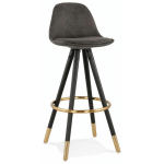 TABOURET DE BAR KRILL 97CM GRIS FONCÉ & NOIR - PARIS PRIX