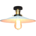 WOTTES - VINTAGE INDUSTRIEL E27 PLAFONNIER CHAMBRE SALON CUISINE CREATIVE MÉTAL LAMPE DE PLAFOND 360MM - BLANC