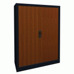 ARMOIRE MÉTAL RIDEAUX PVC LAME RECOUVERTE 80X135CM MERISIER/ANTHRACITE - MANUTAN COLLECTIVITÉS