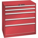 ARMOIRE 5 TIROIRS 1023X725X1000MM-CHARGE 75KG-ROUGE - LISTA