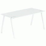 BUREAU GARY 160 X 70 CM PIED BLANC PLATEAU BLANC - MBA