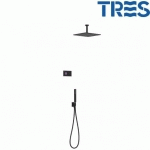 KIT DE DOUCHE THERMOSTATIQUE ÉLECTRONIQUE ET ENCASTRÉ SHOWER TECHNOLOGY NOIR MAT - TRES 09288564NM