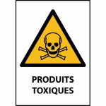 LOT DE 2 - SIGNALÉTIQUE DE DANGER - PRODUITS TOXIQUES - W016 - ISO 7010 - VINYLE SOUPLE AUTOCOLLANT - A4