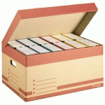 PACK ARCHIVAGE CARTON BRUNEAU - DOS 8 CM - HAUTE RÉSISTANCE - COULEURS ASSORTIES - 20 BOÎTES + 10 CAISSES