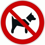 PICTOGRAMME D'INTERDICTION ISO EN 7010 - INTERDIT AUX CHIENS - P021  - PVC - 315
