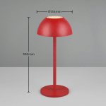 REALITY LEUCHTEN LAMPE À POSER LED RECHARGEABLE RICARDO, ROUGE, HAUTEUR 30 CM, PLASTIQUE