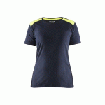 T-SHIRT DE TRAVAIL BICOLORE 100% COTON FEMME 3479 -BLEU MARINE ET JAUNE - XL BLAKLADER