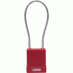 CADENAS DE CONSIGNATION - CÂBLE ACIER FLEXIBLE 40 CM - CORPS COUVERT PVC ROUGE ABUS