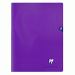 CAHIER PIQUÉ MIMESYS 24X32CM 48 PAGES PETITS CARREAUX COUVERTURE POLYPROPYLÈNE - VIOLET - LOT DE 20