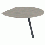 EXTENSION RONDE GARY P/RETOUR 80 CM PIED ANTH. PLATEAU CHÊNE GRIS - MBA