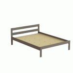 LIT NOVA 140X190 PMR HAUTEUR 50CM TÊTE 2 TRAVERSES SOMMIER AGGLOMÉRÉ TAUPE - MANUTAN COLLECTIVITÉS