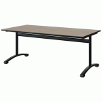 TABLE MALIBU 160X80 T4 DL ST ANTIB CHÊNE 1146/NOIR NOIR 9005