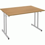 TABLE PLIANTE MULTIUSAGE 120 X 70 CM CHÊNE PIED ALU