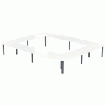 TABLE RÉUNION ATEM 500 X 400 CM PIED ROND ANTHRACITE /BLANC - MBA